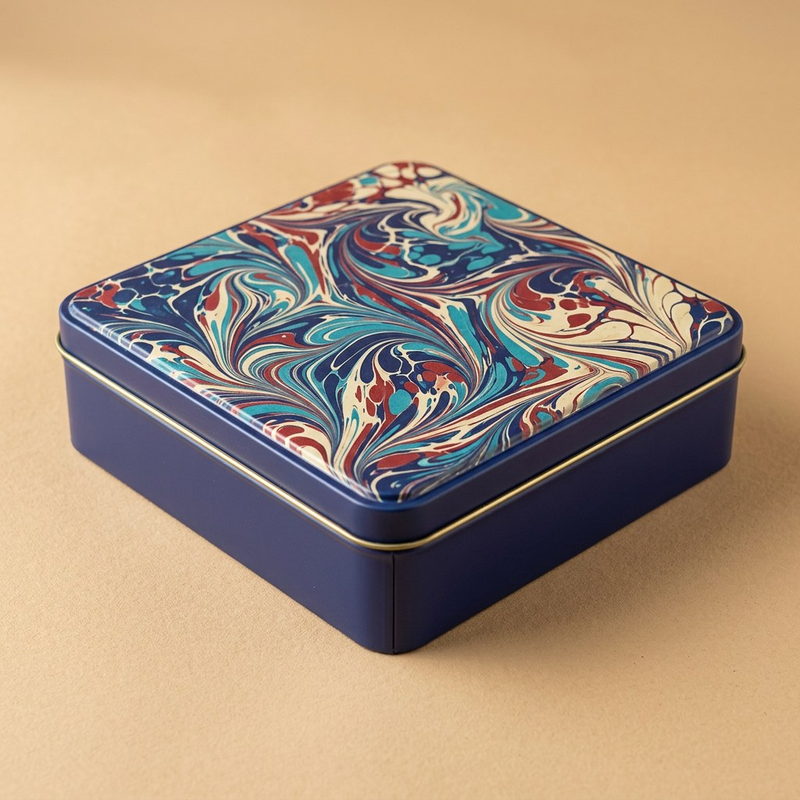 Marmoleado Ebru — 190 × 190 × 45 mm