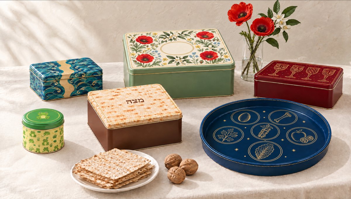 Passover tins for matzah and holiday gifts — Masaş