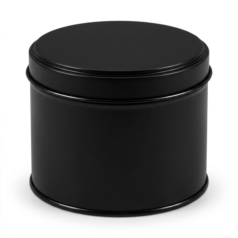 Metaldåse til slibesten — Ø133 × 85 mm — Sort