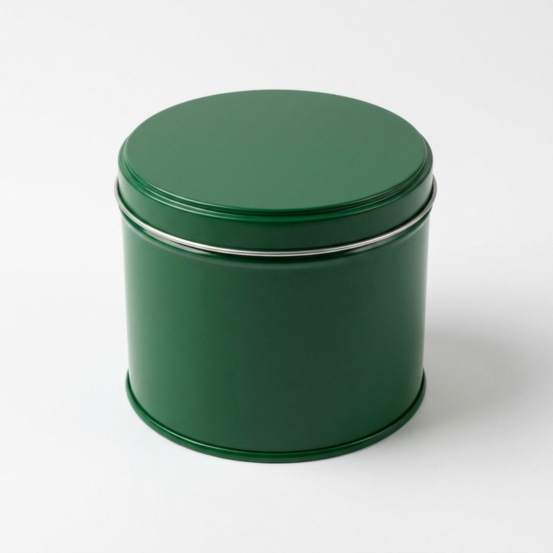 Metaldåse til slibesten — Ø133 × 85 mm — Grøn