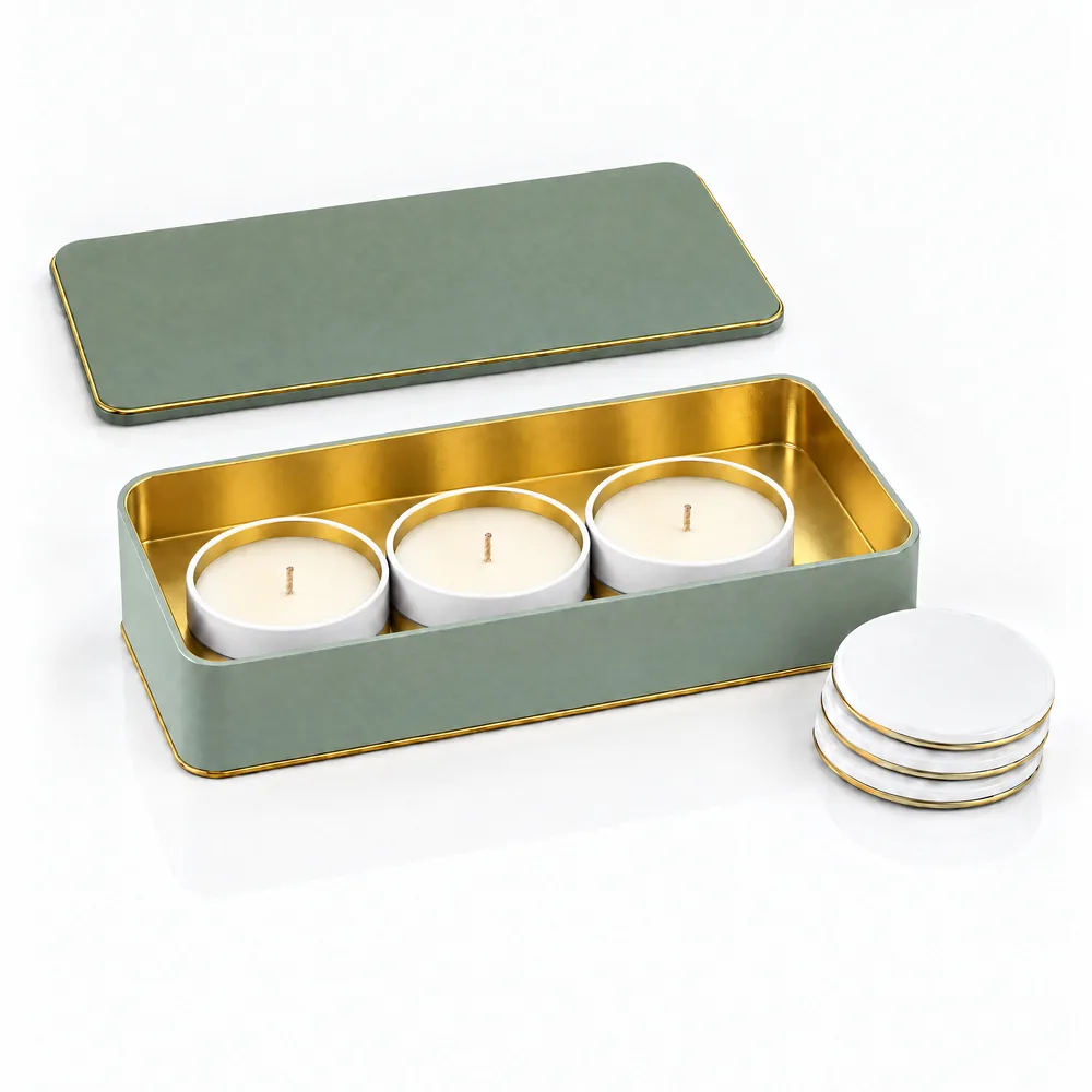 Corporate Gift Candles in Branded Tins — One order, several fragrances